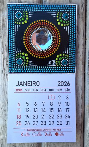 calendário imã mandala equilíbrio